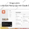 Build a full stack Next.js app with Claude Code – Gregory John