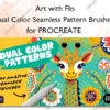 Dual Color Seamless Pattern Brushes for PROCREATE – Art with Flo