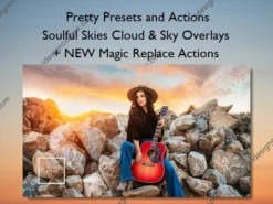 Soulful Skies Cloud & Sky Overlays + NEW Magic Replace Actions – Pretty Presets and Actions