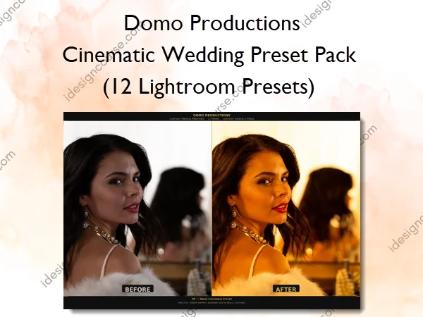 Cinematic Wedding Preset Pack (12 Lightroom Presets) – Domo Productions