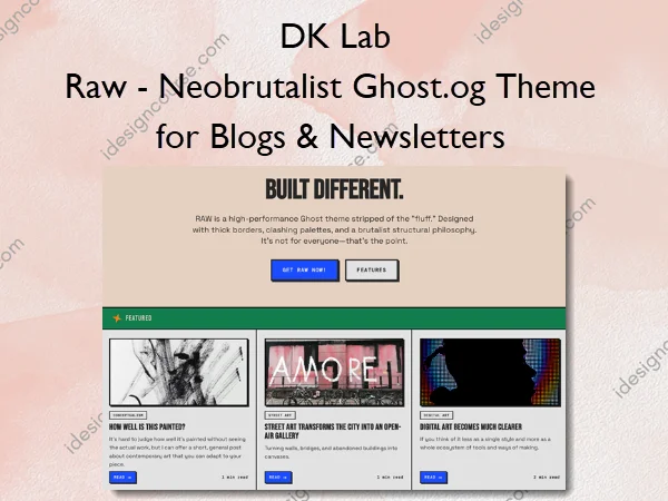 Raw – Neobrutalist Ghost.og Theme for Blogs & Newsletters – DK Lab
