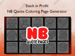 Stack in Profit – NB Quote Coloring Page Generator